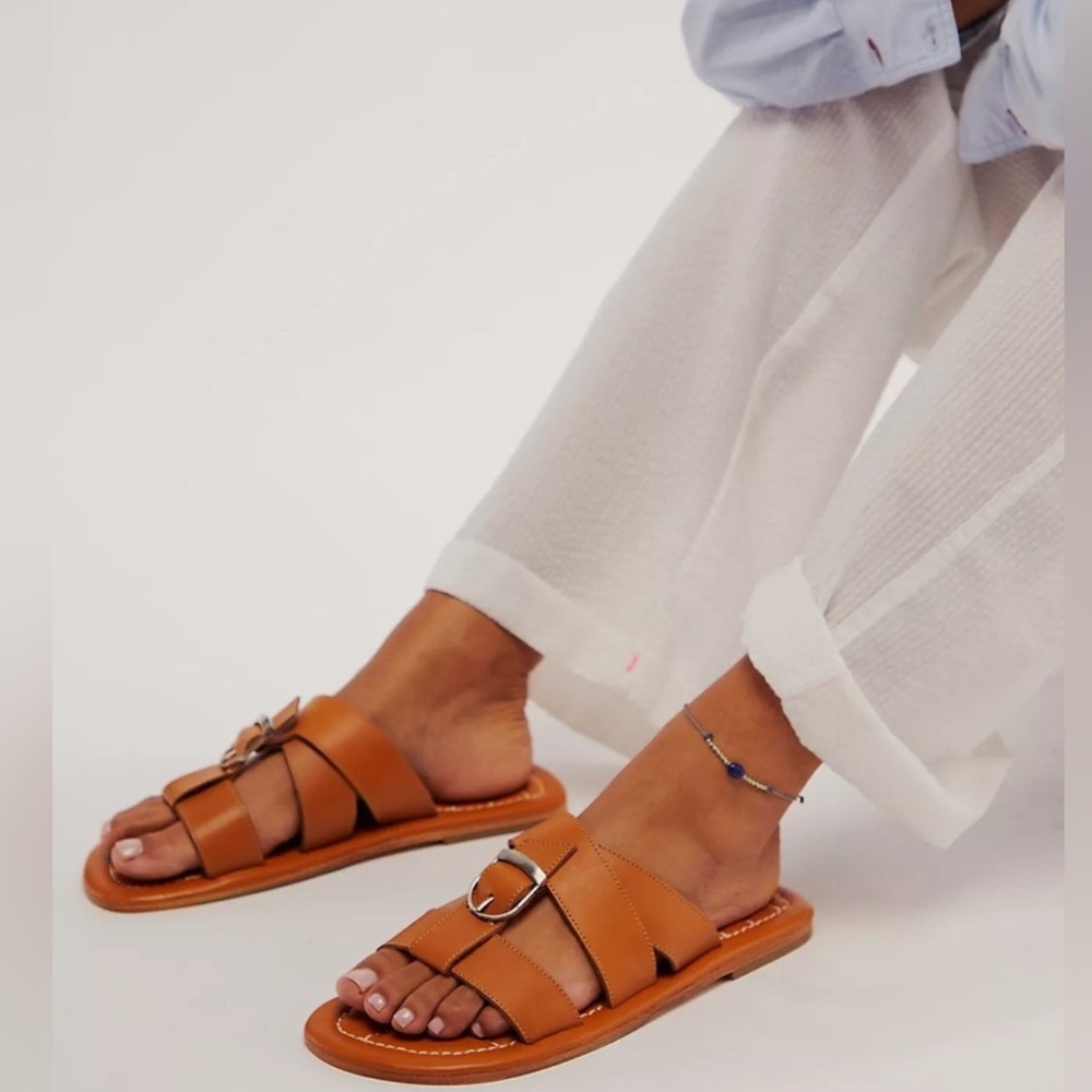 Free People Sloan Buckle Sandals in Cinnamon Clay
